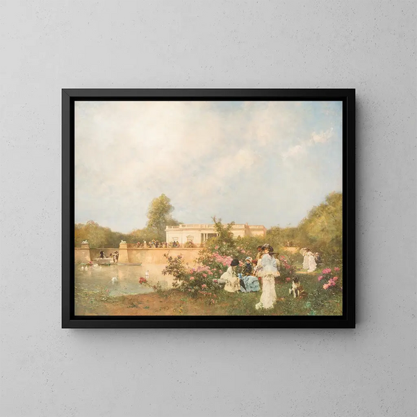 Summer Day in the Palace Garden - Ferdinand Heilbuth — framed artwork on a wall