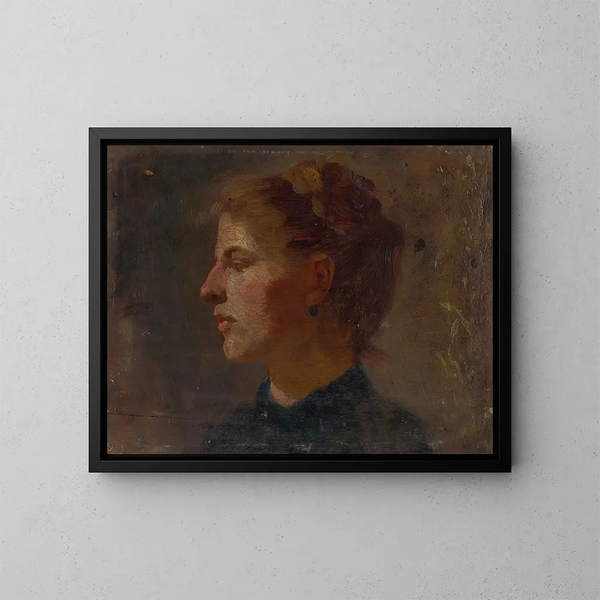 Study of a Young Woman's Head - Ferdinand Katona — framed artwork on a wall