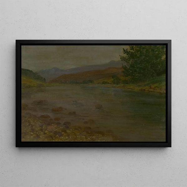 Aan de rivieroevers - Ferdinand Katona — ingelijst kunstwerk aan de muur