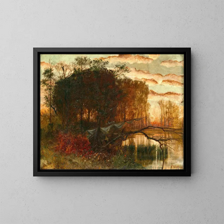 Ferdinand Knab - A Sail Boat on the Shore at Dusk.webp