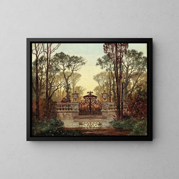 In the Gardens of the Castle - Ferdinand Knab — framed artwork on a wall