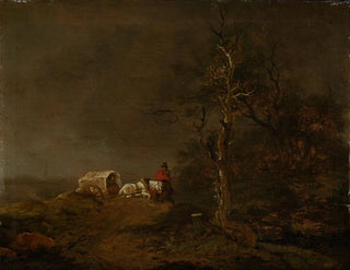 Ferdinand Kobell - Gewitterlandschaft mit Bauernwagen.webp