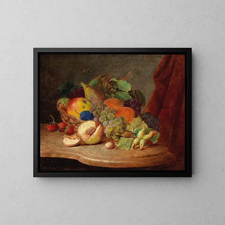 Ferdinand Kss - Still Life with Basket of Fruit and Bee.webp