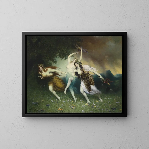 Nymphes fuyantes - Ferdinand Leeke — framed artwork on a wall