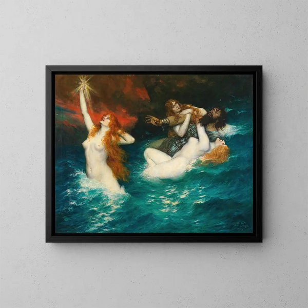 Les Rhinemaiden - Ferdinand Leeke — framed artwork on a wall
