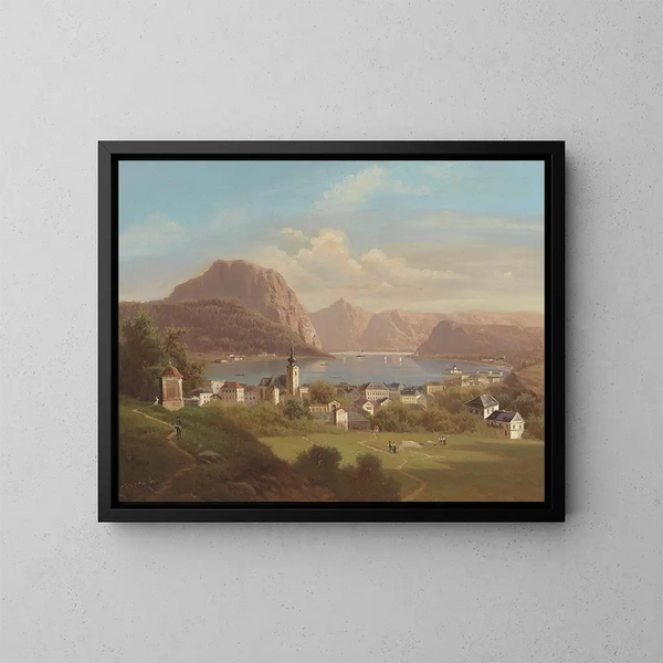 View of Gmunden - Ferdinand Lepié — framed artwork on a wall