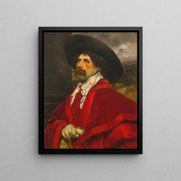 A seated rider - Ferdinand Roybet — framed artwork on a wall