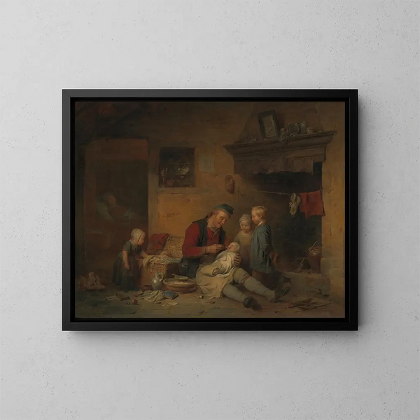 The Delivery Room - Ferdinand de Braekeleer — framed artwork on a wall