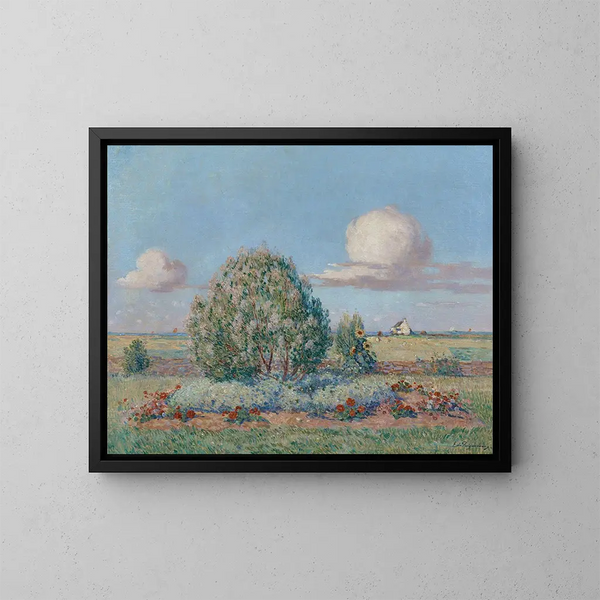 Flowerbed Painting - Ferdinand du Puigaudeau — framed artwork on a wall