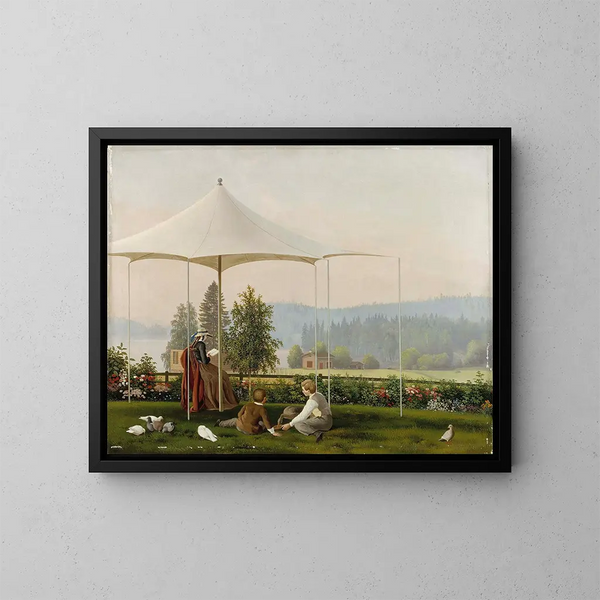 In de tuin van Haminalahti - Ferdinand von Wright — ingelijst kunstwerk aan de muur