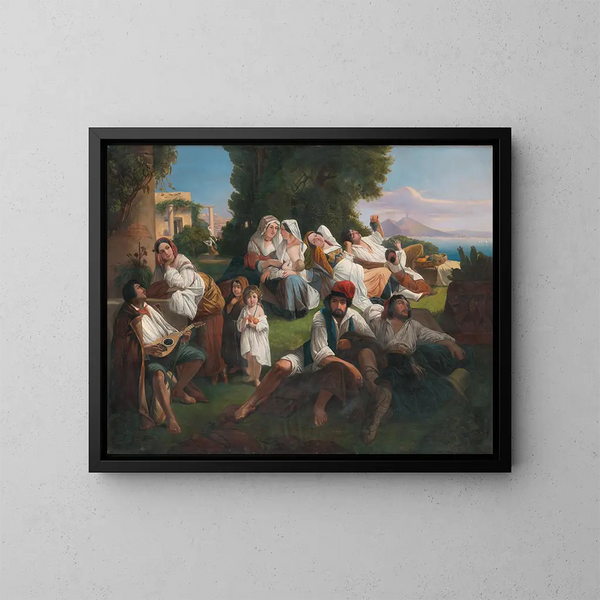 Zondagmiddag in de buurt van Napels - Ferenc Balassa — ingelijst kunstwerk aan de muur