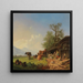 van een boerderij met een put - Heinrich Brückel — ingelijst kunstwerk aan de muur