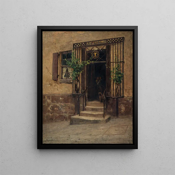 Auberge à l’enseigne de Saint - Étienne, rue de la Montagne - Sainte - Geneviève - Fernand Maillaud — framed artwork on a wall