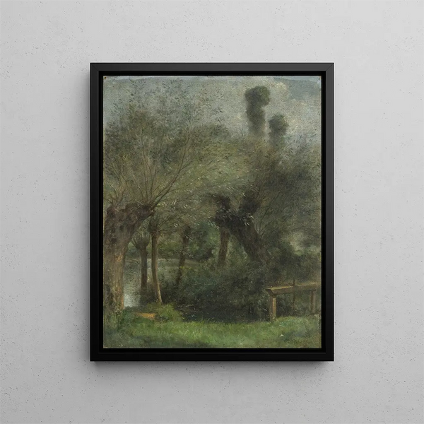 Étang de Jouy-le-Comte près de l'Isle-Adam - Fernand Pelez — framed artwork on a wall