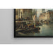 van een schilderij met figuren en boten op een kanaal in Amsterdam met de Zuiderkerk op de achtergrond - Cornelis Christiaan Dommelshuizen