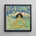 Girl crouching - Otto Mueller — framed artwork on a wall