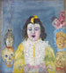 Meis met communie-maskers - James Ensor — weergave van het kunstwerk