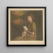 Meisje met een kat op haar schoot - Heinrich M Krabb — ingelijst kunstwerk aan de muur