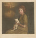 Meisje met een kat op haar schoot - Heinrich M Krabb — weergave van het kunstwerk