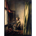 Reproduction of the painting of a girl reading a letter near an open window - Johannes Vermeer
