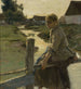 Meisje bij een beek - Arthur Langhammer — weergave van het kunstwerk