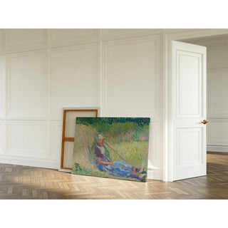 Fille se reposant contre une meule de foin - Jan Toorop | Reproduction Tableau Décoration murale affiche copie