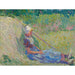 Reproduction of the painting of a girl resting against a haystack - Jan Toorop