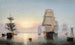 Zonsondergang op de haven van Boston - Fitz Henry Lane — weergave van het kunstwerk