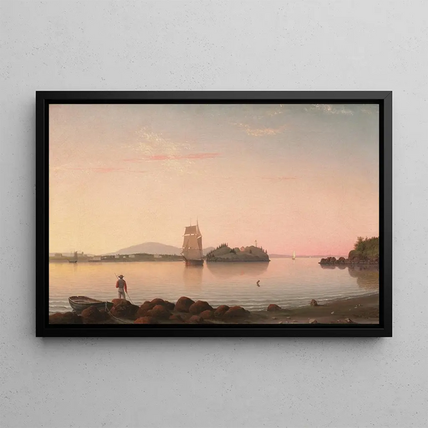 Owls Head Painting, Penobscot Bay, Maine - Fitz Henry Lane — framed artwork on a wall