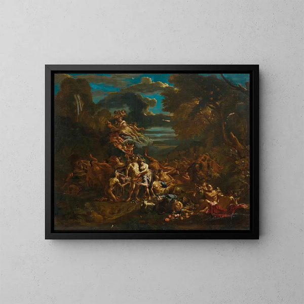 Bacchanale - Flemish School — framed artwork on a wall