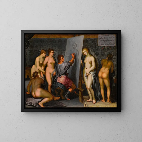 Zeuxis peignant Hélène - Flemish School — framed artwork on a wall
