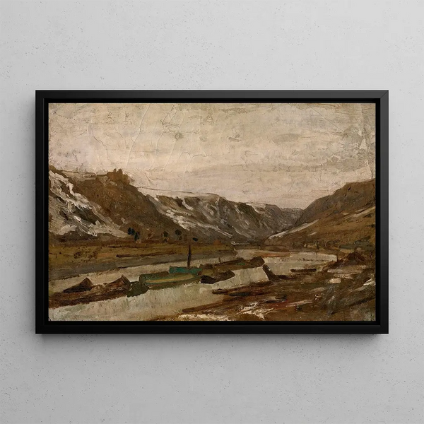 Péniches à Dinant - Félicien Rops — framed artwork on a wall