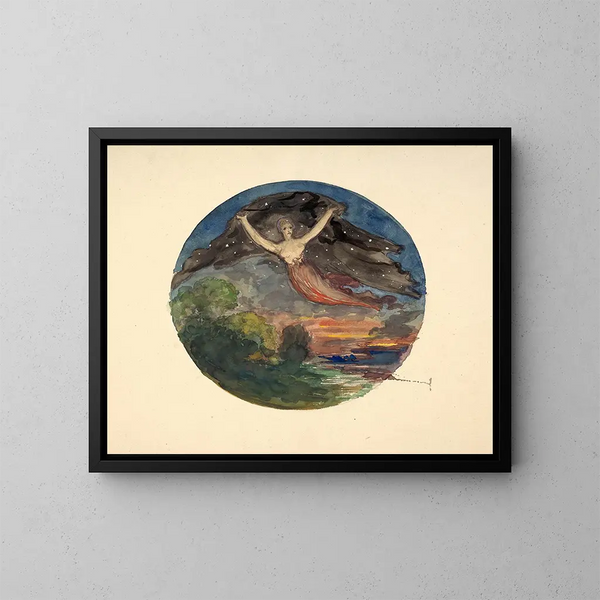 Allegory of the Night - Félix Bracquemond — framed artwork on a wall