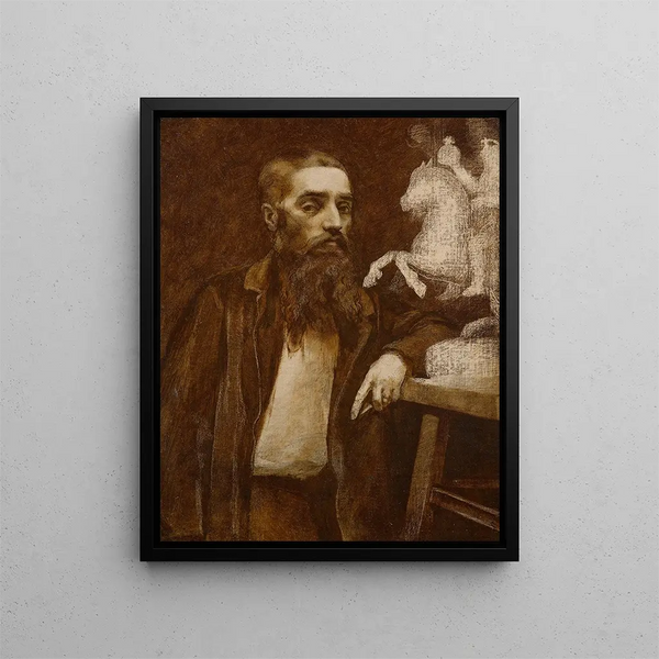 Portrait of the sculptor Armand Le Véel - Félix Bracquemond — framed artwork on a wall