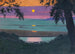 van Félix Vallotton's schilderij Zonsondergang in Grace, oranje en paarse hemel — weergave van het kunstwerk
