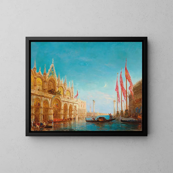 Aqua alta - Félix Ziem — framed artwork on a wall