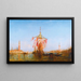 van het schip met vlag op de Venetië-baai - Félix Ziem — ingelijst kunstwerk aan de muur