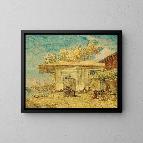 Constantinople painting, the Janissaries' kiosk - Félix Ziem — framed artwork on a wall