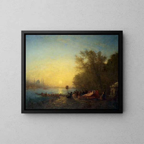 Constantinople painting, the sultana's rest - Félix Ziem — framed artwork on a wall