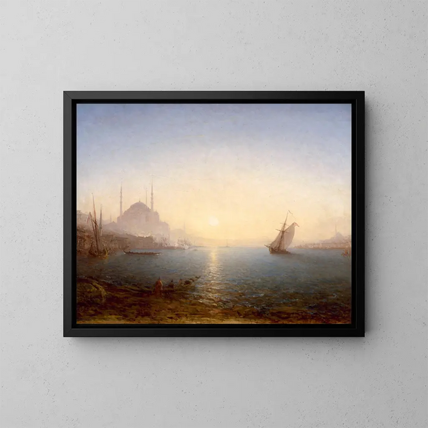 Constantinople, Hagia Sophia at sunrise - Félix Ziem — framed artwork on a wall
