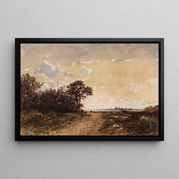 La Forêt de Fontainebleau aux environs de Barbizon - Félix Ziem — ingelijst kunstwerk aan de muur