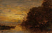 La Seine à Billancourt, zonsondergang - Félix Ziem — weergave van het kunstwerk