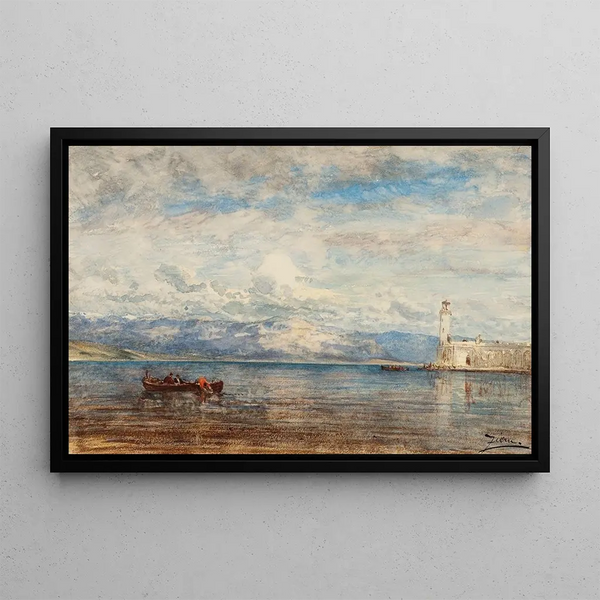 Haven van Martigues - Félix Ziem — ingelijst kunstwerk aan de muur