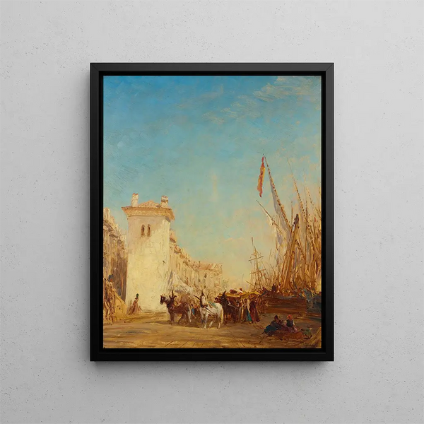 Le quai Saint - Jean à Marseille - Félix Ziem — ingelijst kunstwerk aan de muur