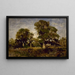 De Eikenbomen - Félix Ziem — ingelijst kunstwerk aan de muur