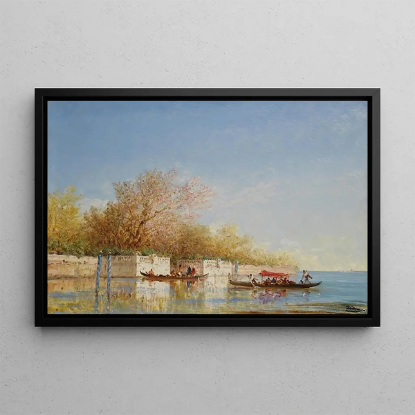 De Franse Tuinen - Félix Ziem — ingelijst kunstwerk aan de muur