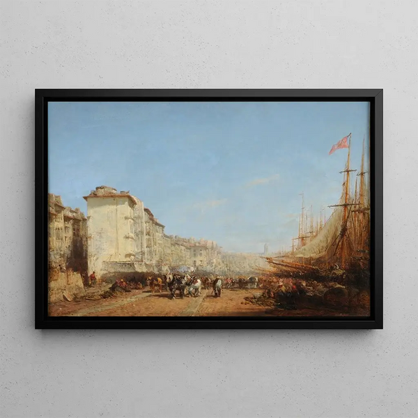 Marseille le Vieux-Port - Félix Ziem — ingelijst kunstwerk aan de muur