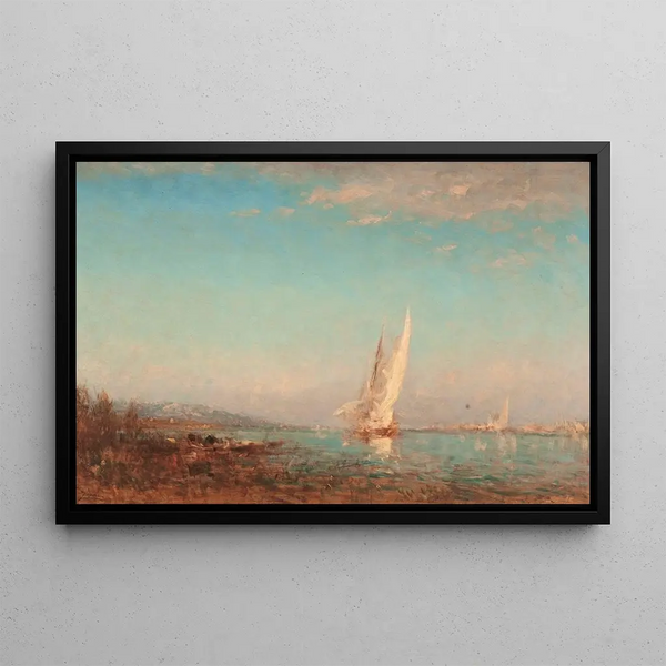 Martigues La Voile Blanche - Félix Ziem — ingelijst kunstwerk aan de muur