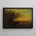 van Zonsondergang aan het water met twee studies op de achterzijde - Félix Ziem — ingelijst kunstwerk aan de muur