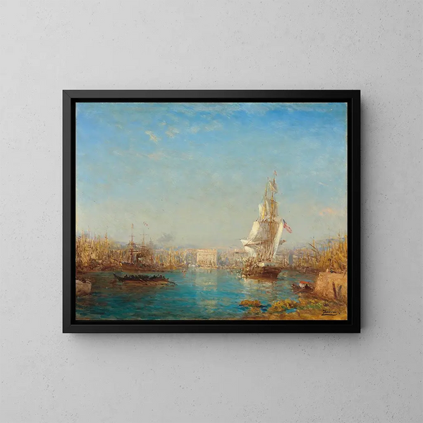L'entrée du canal de Marseille - Félix Ziem — ingelijst kunstwerk aan de muur
